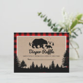 Lumberjack Woodland Beer Baby shower Diaper Raffle Informatiekaartje (Staand voorkant)