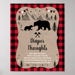 Lumberjack Woodland Beer Diaper Thoughts Poster