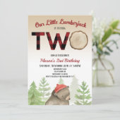 Lumberjack Woodland Forest Beer 2e verjaardag Kaart (Staand voorkant)