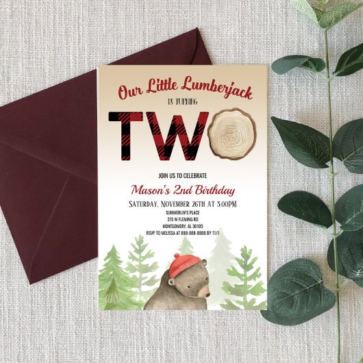 Lumberjack Woodland Forest Beer 2e verjaardag Kaart
