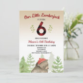 Lumberjack Woodland Forest Beer 6th Birthday Party Kaart (Staand voorkant)