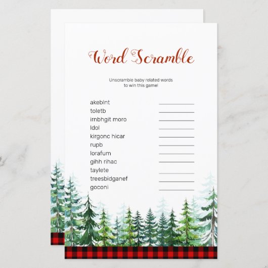 Lumberjack Word Scramble Game (Voorkant / Achterkant)