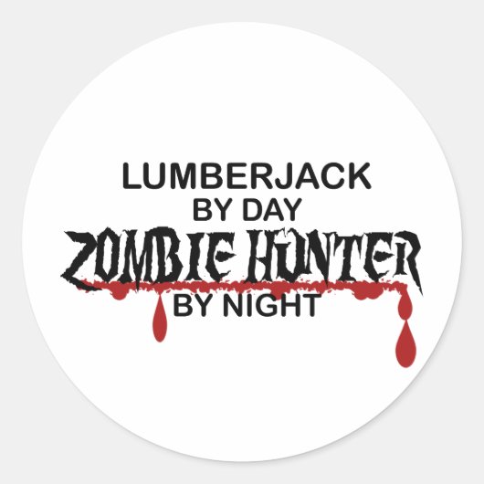Lumberjack Zombie Hunter Ronde Sticker (Voorkant)