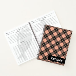 Lumberjack Zwarte Roze Koraal Geruit Recept Notitieboek