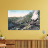 Lumberjacks die Logboeken over Golf bevatten met k Canvas Afdruk (Insitu (Woonkamer))