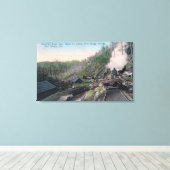 Lumberjacks die Logboeken over Golf bevatten met k Canvas Afdruk (Insitu (Houten vloer))