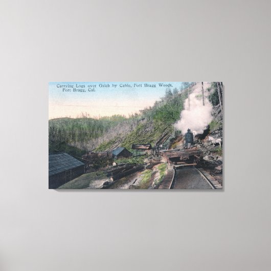 Lumberjacks die Logboeken over Golf bevatten met k Canvas Afdruk (Voorkant)