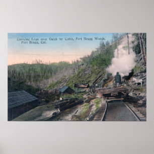 Lumberjacks die Logboeken over Golf bevatten met k Poster