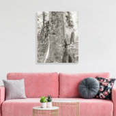 Lumberjacks met Giant Fir, 1905. foto Canvas Afdruk (Insitu (Woonkamer))