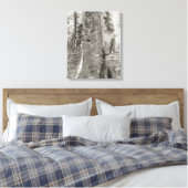 Lumberjacks met Giant Fir, 1905. foto Canvas Afdruk (Insitu (Slaapkamer))