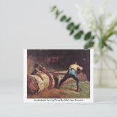 Lumberjacks met hout van Millet Jean-Francois Briefkaart (Staand voorkant)
