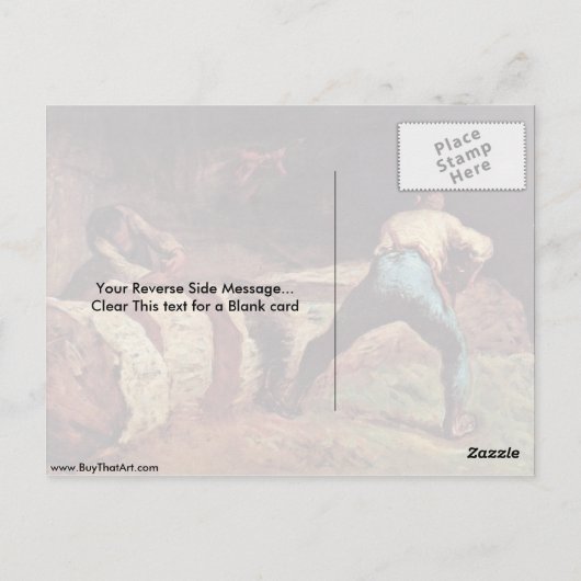 Lumberjacks met hout van Millet Jean-Francois Briefkaart (Achterkant)