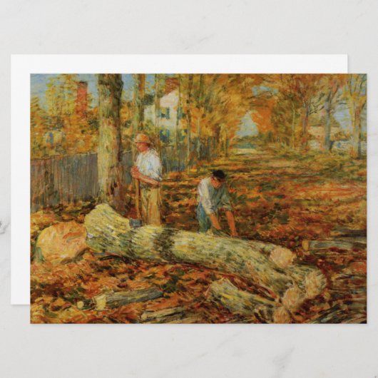 Lumberjacks snijhout (van Childe Hassam) (Voorkant / Achterkant)