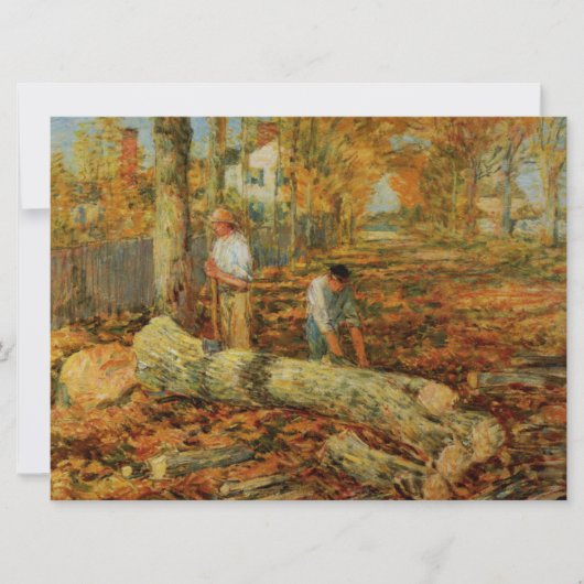 Lumberjacks snijhout (van Childe Hassam) (Voorkant)