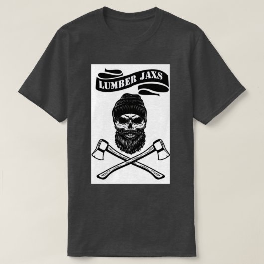 LumberJaxs Axes Throwing bebaard schedel T-shirt (Design voorkant)
