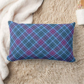 Lumberkussen - Tartan Blue Pink Paars Kussen (Deken)