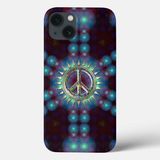 LumiBlue Groovy Peace Sign Case-Mate iPhone Case (Achterkant)