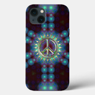 LumiBlue Groovy Peace Sign iPhone 13 Hoesje