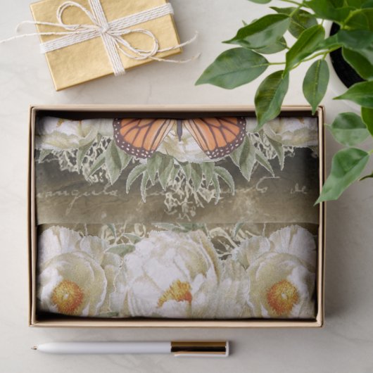 Lumière et piriines Chandelier & Peonies Decoupage Tissuepapier (Geschenk)