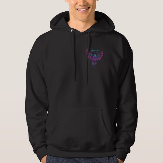 "LUMIGENIC Phoenix Rising Neon Design" Hoodie (Voorkant)