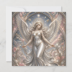 Lumina Ascendant – Hemels Engel Portret Feestdagenkaart