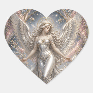 Lumina Ascendant – Hemels Engel Portret Hart Sticker