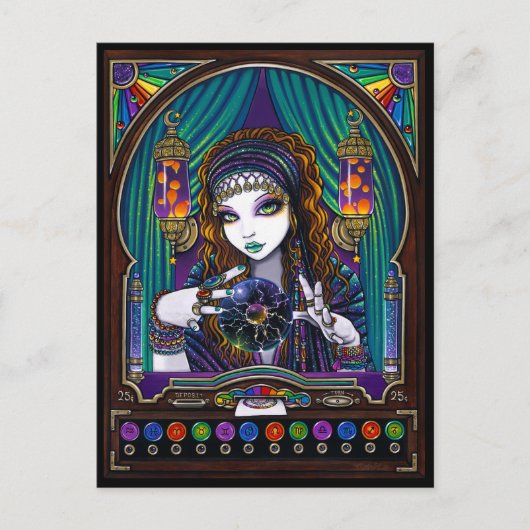 Lumina Bohemian Gypsy Fortune Teller Machine Briefkaart (Voorkant)