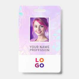 Lumina Opal Bedrijfslogo, Foto, Qr Code, Naam ID Badge