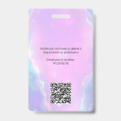 Lumina Opal Business Logo, foto, QR-code, naam-ID Badge (Achterkant)