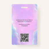 Lumina Opal Business Logo, foto, QR-code, naam-ID Badge (Achterkant)