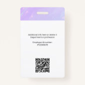 Lumina Opal Business Logo, foto, QR-code, naam-ID Badge (Achterkant)