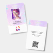 Lumina Opal Business Logo, foto, QR-code, naam-ID Badge (Voor- en achterkant)