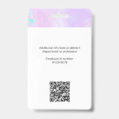 Lumina Opal Business Logo, foto, QR-code, naam-ID Badge (Achterkant)