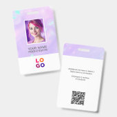Lumina Opal Zakelijk Logo, Foto, Qr Code, Naam ID Badge (Voor- en achterkant)