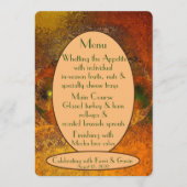 "Luminaries" herfst bruiloft plat menu (Voorkant)