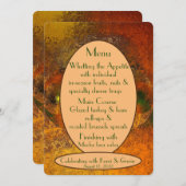 "Luminaries" herfst bruiloft plat menu (Voorkant / Achterkant)