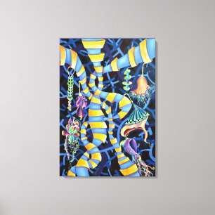 Luminescence Lady slipper Orchid Exotic Painting Canvas Afdruk