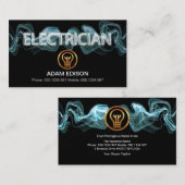 Luminescent Blue Electric Lightning Electrice Visitekaartje (Voorkant / Achterkant)