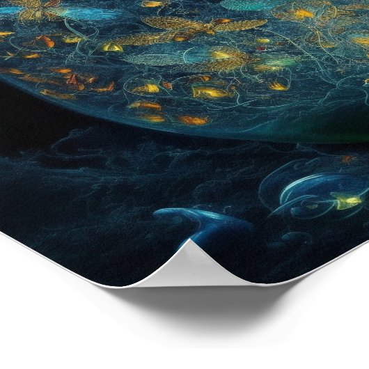 Luminescent Butterflies | Digitale kunst Poster (Hoek)