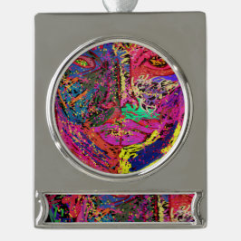 Luminescent Female Silhouette Banner Ornament Verzilverd Banner Ornament