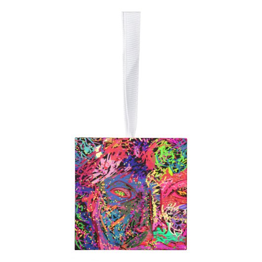 Luminescent Female Silhouette Cube Ornament (Rechts)