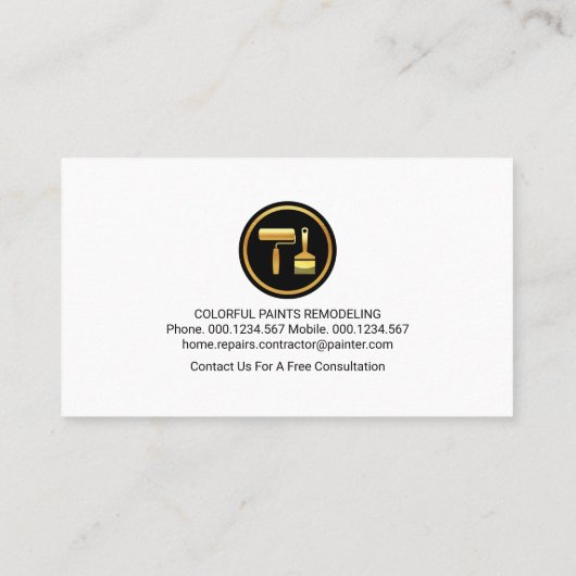 Luminescent Gold Wave Painting Visitekaartje (Achterkant)