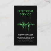 Luminescent Green Electrical Wave Electrice Visitekaartje (Voorkant)