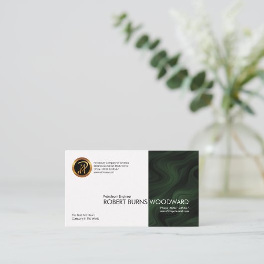 Luminescent Green Oil Slick Wave Column Chemist Visitekaartje (Staand voorkant)