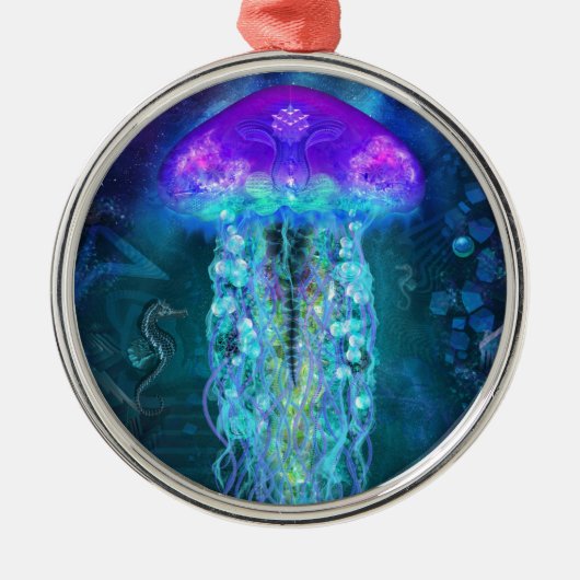 Luminescent Jellyfish Metalen Ornament (Voorkant)