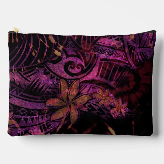 Luminescent Lava Tribal Plumeria Cosmetic Bag – Etui (Voorkant)