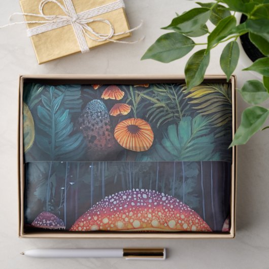Luminescent Mushrooms Kleurrijke Oerwoud Decoupage Tissuepapier (Geschenk)