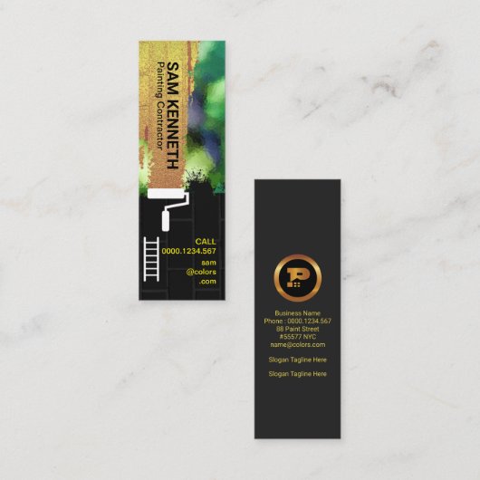 Luminescent Wall Grunge Gold Paint Mini Visitekaartje (Voorkant / Achterkant)