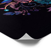 luminescente bloemenhalve maan poster (Hoek)