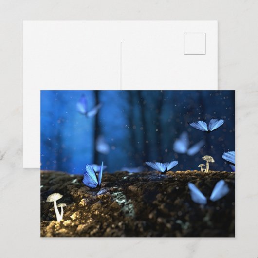 Luminescente paddenstoelen briefkaart (Voorkant / Achterkant)
